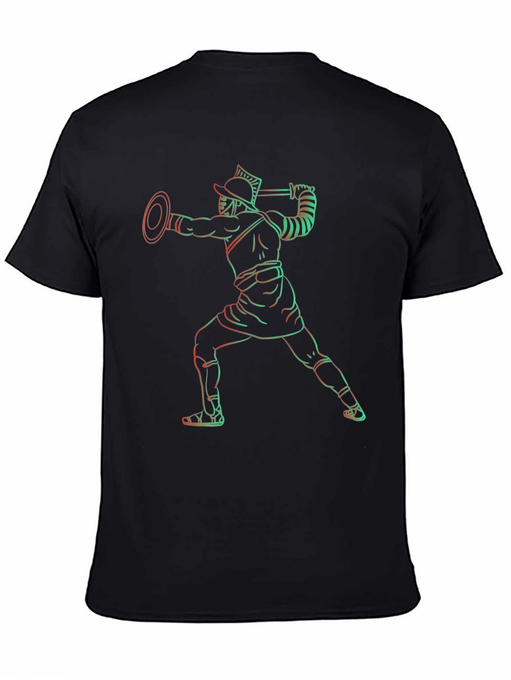 Gladiator Outline Graphic Tee - Black