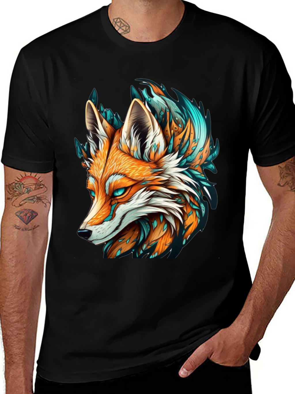 Fox Graphic Tee - Black T-Shirt Cool Design