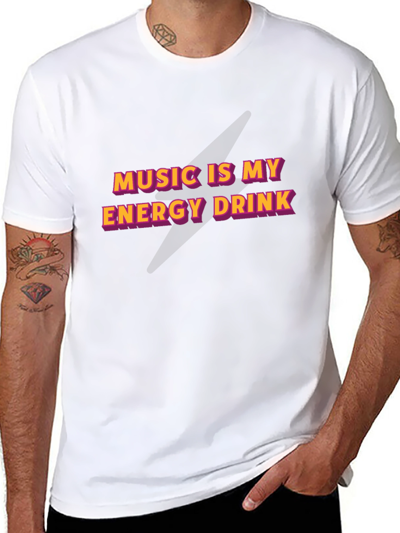 Music is My Energy Drink Black Graphic Tee