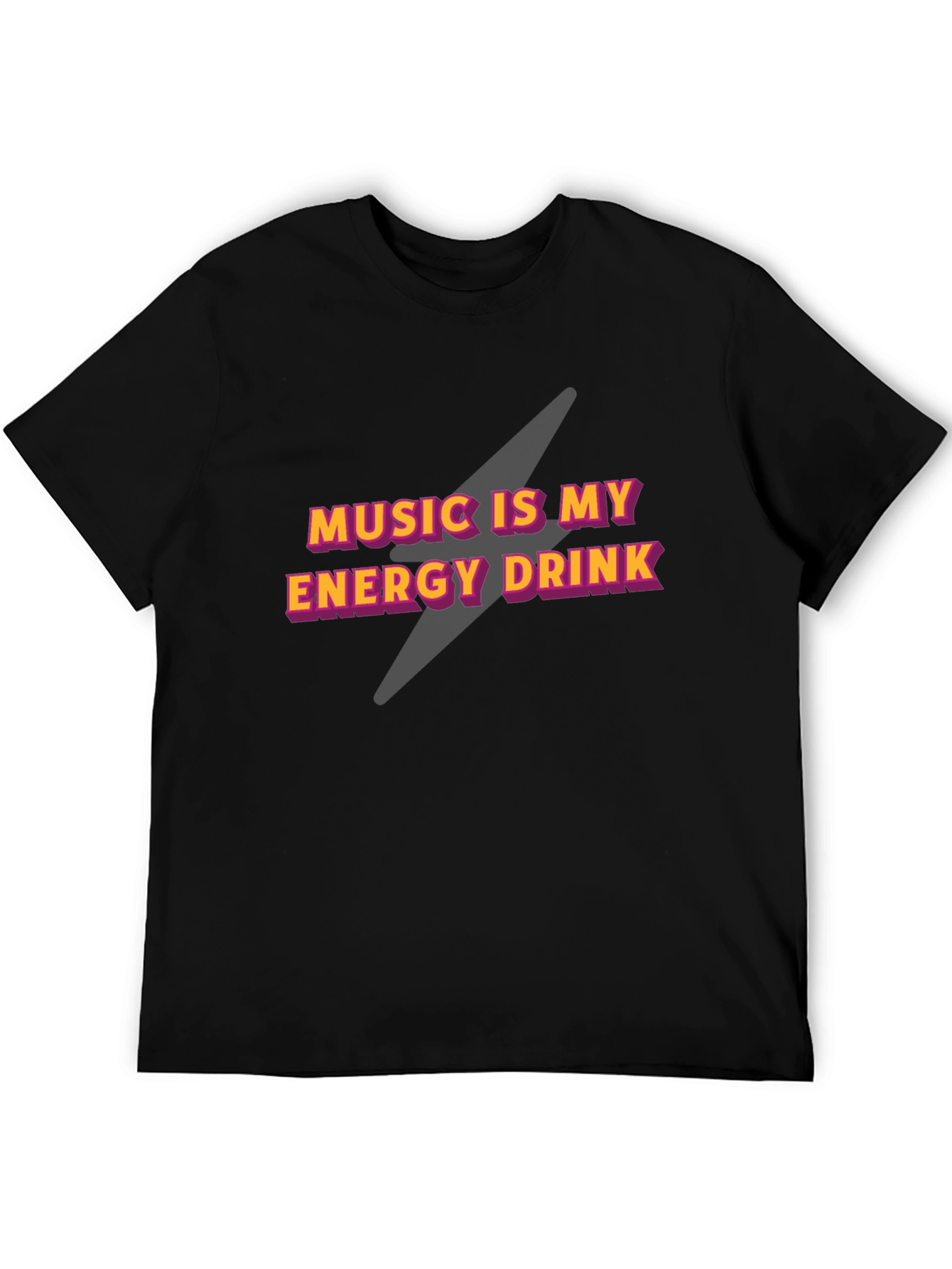 Music is My Energy Drink Black Graphic Tee