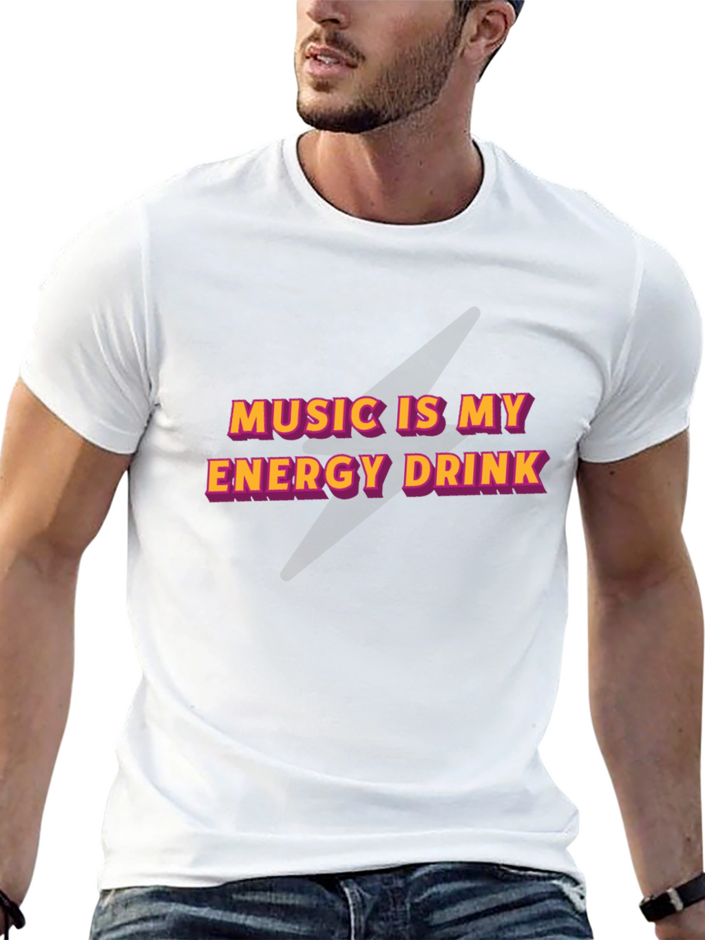 Music is My Energy Drink Black Graphic Tee