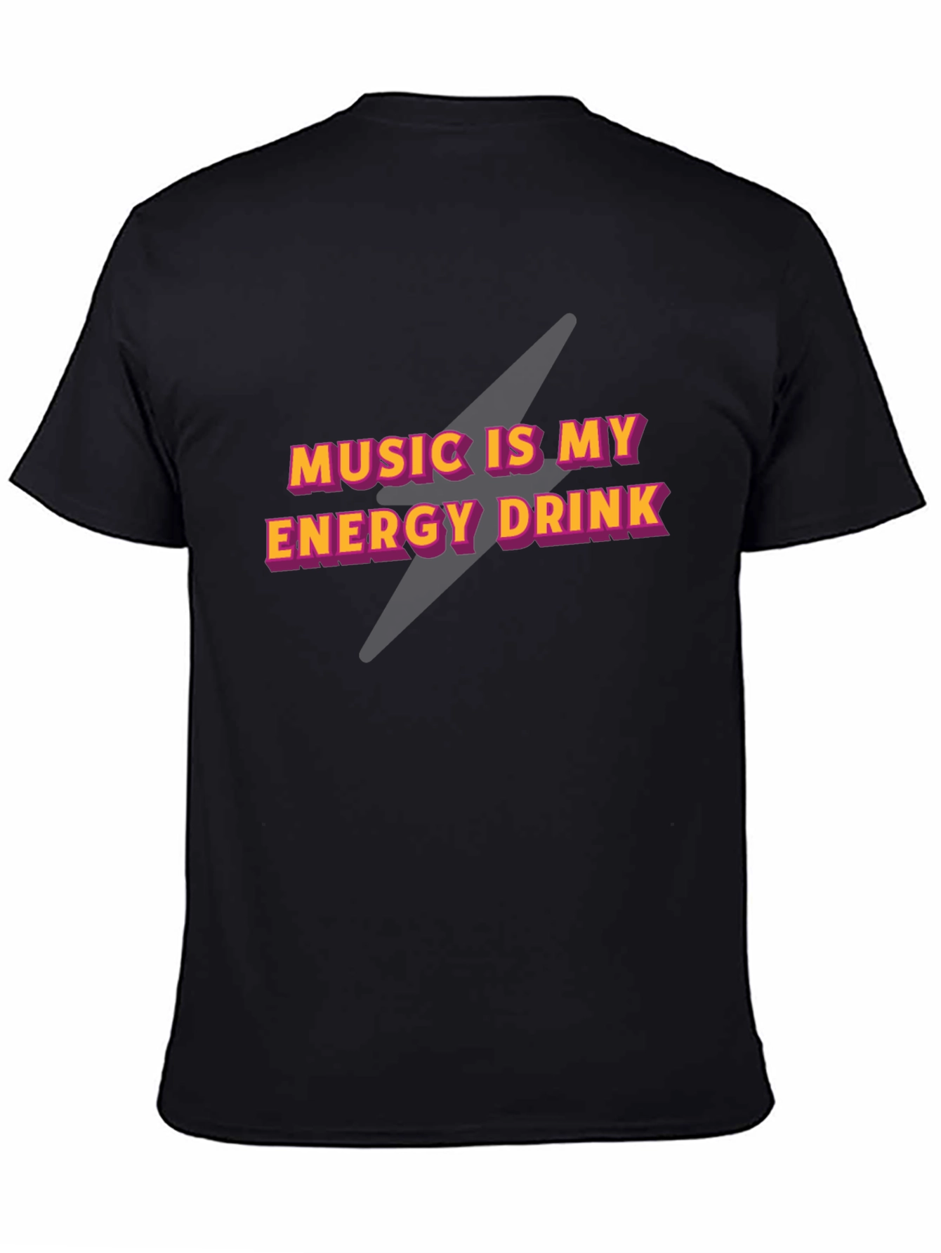 Music is My Energy Drink Black Graphic Tee