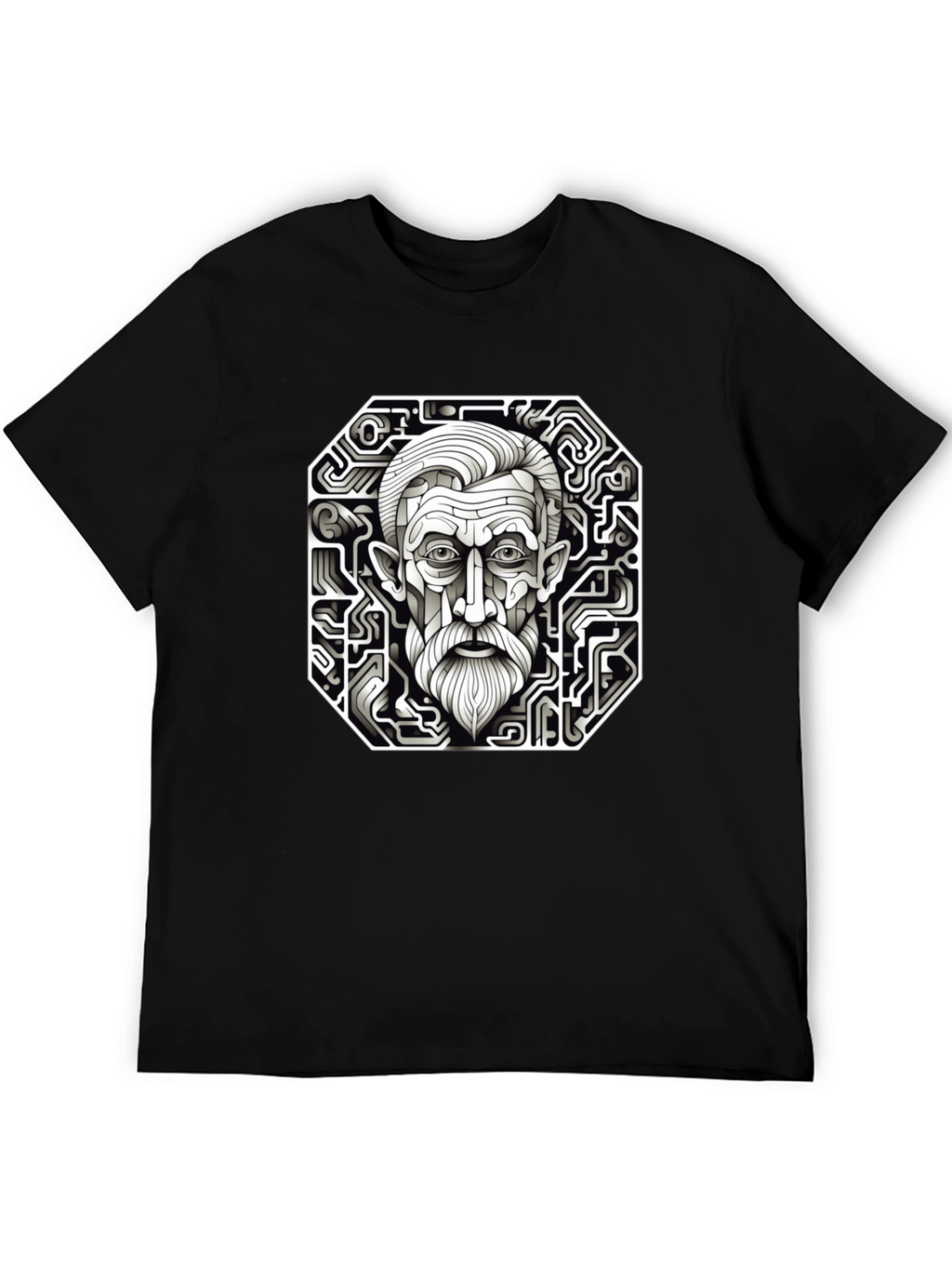 Circuit Portrait Black T-Shirt