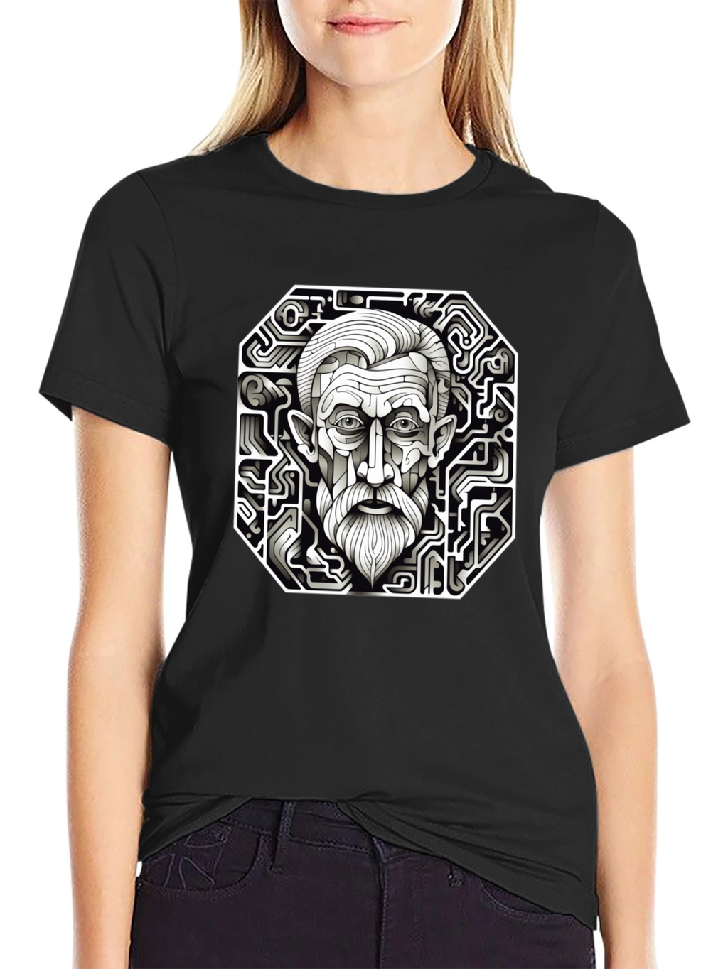 Circuit Portrait Black T-Shirt