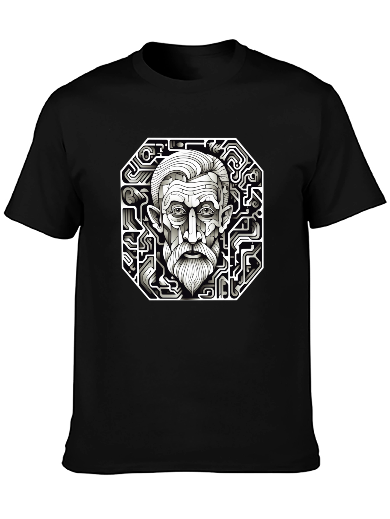 Circuit Portrait Black T-Shirt