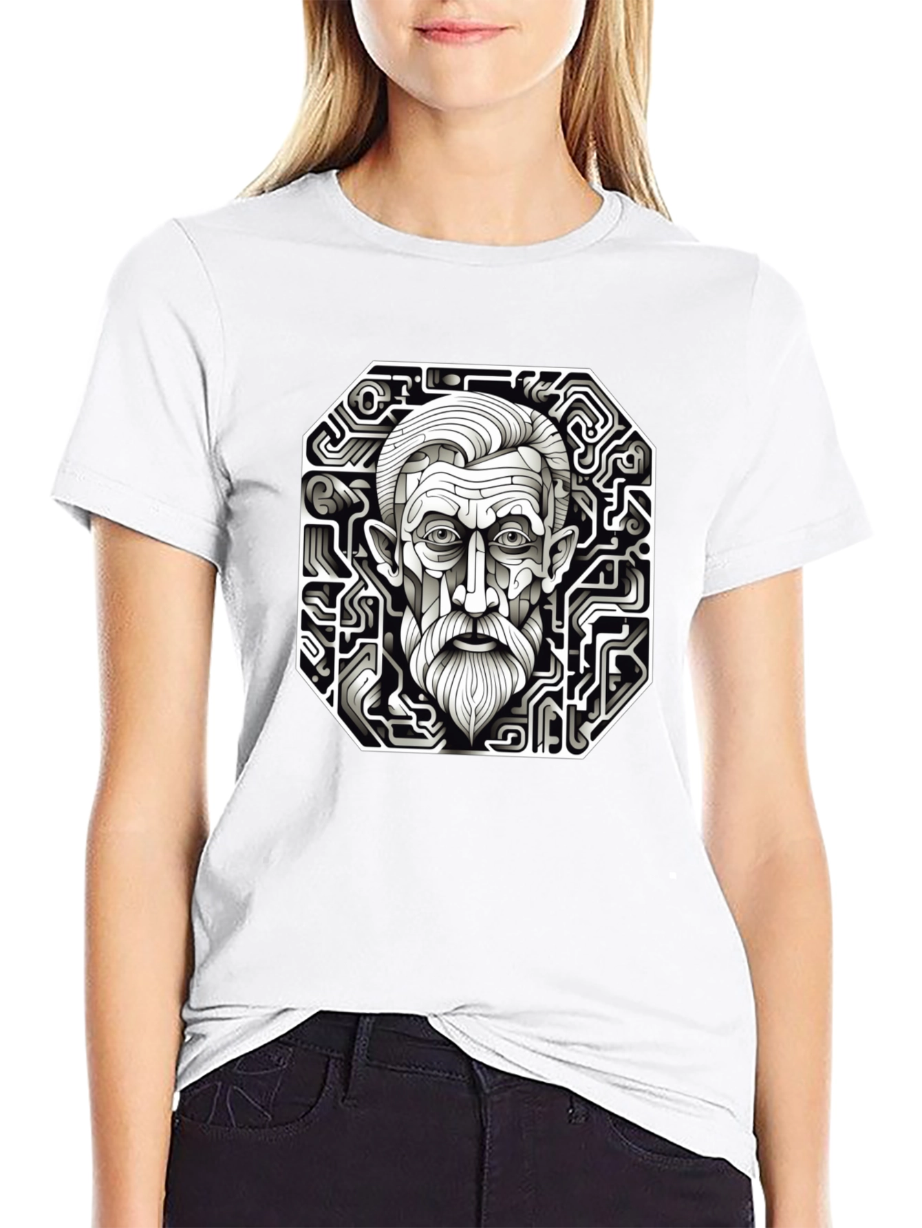 Circuit Portrait Black T-Shirt