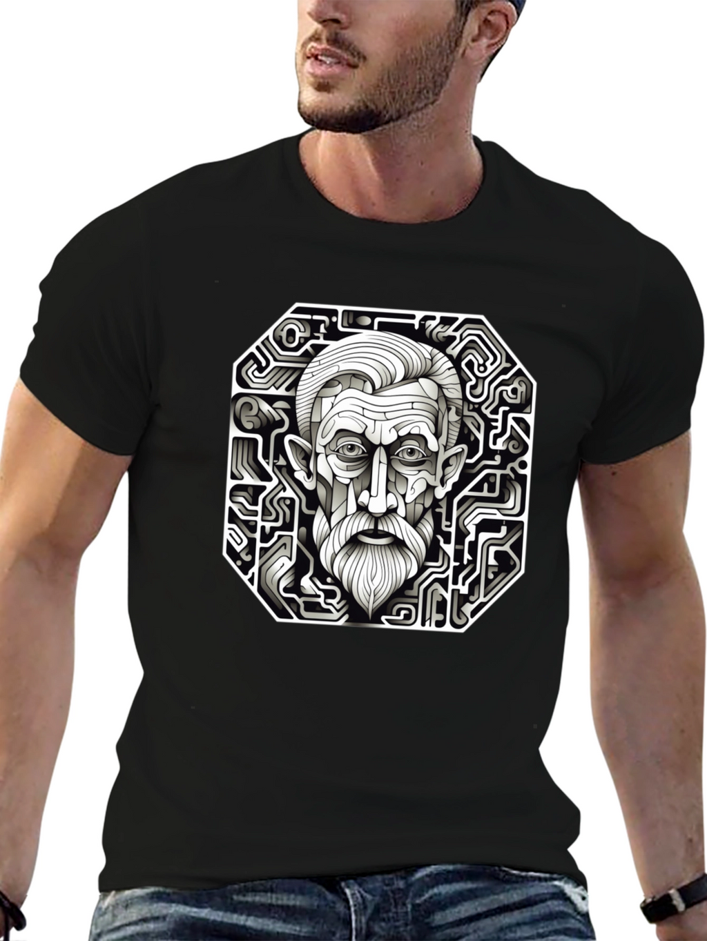 Circuit Portrait Black T-Shirt