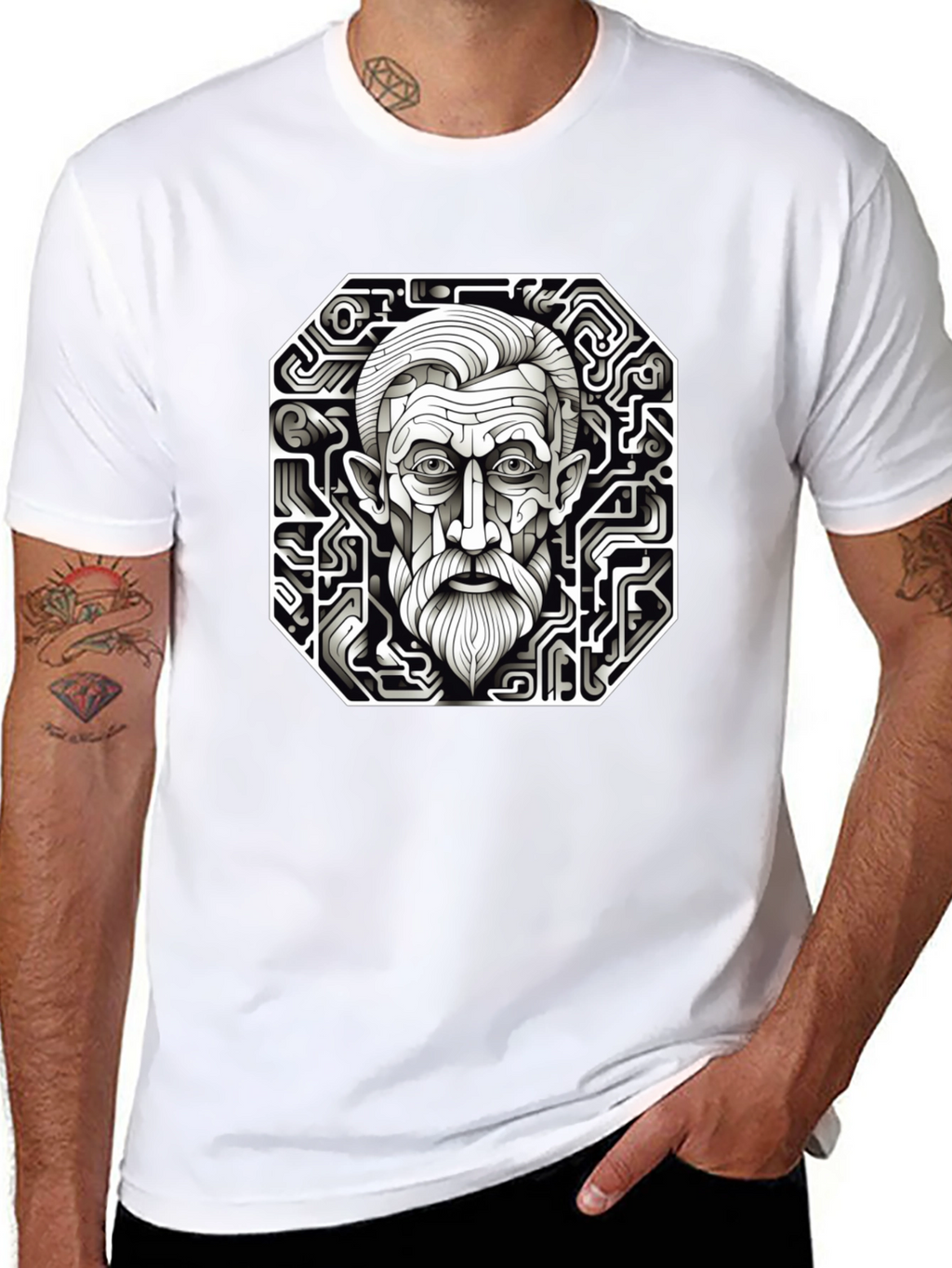Circuit Portrait Black T-Shirt