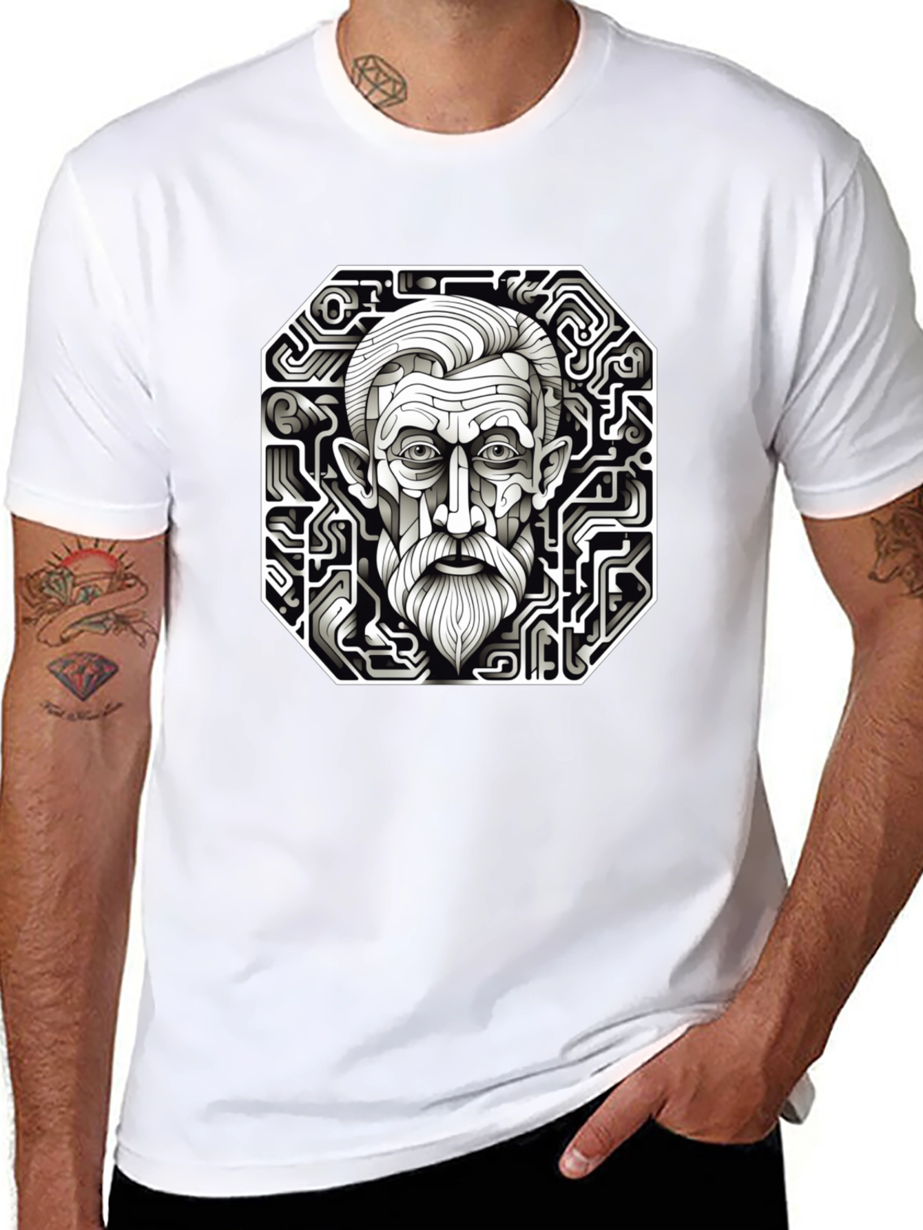 Circuit Portrait Black T-Shirt