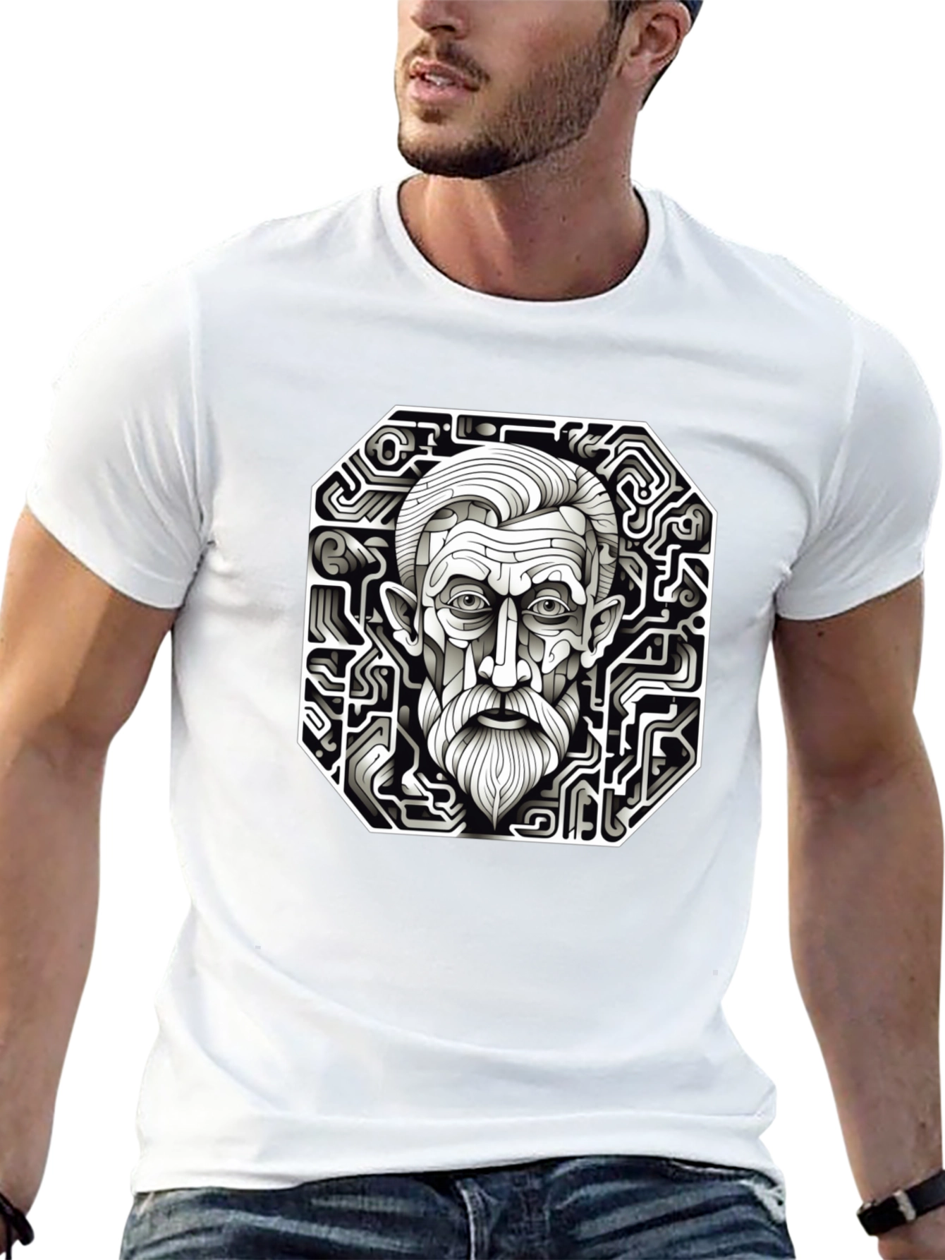 Circuit Portrait Black T-Shirt