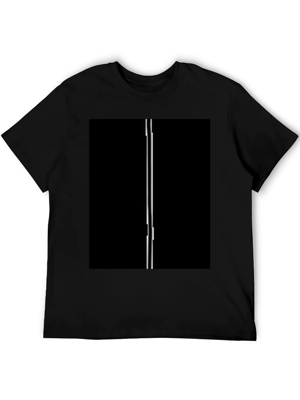 Modern Black T-Shirt with Vertical Line Design