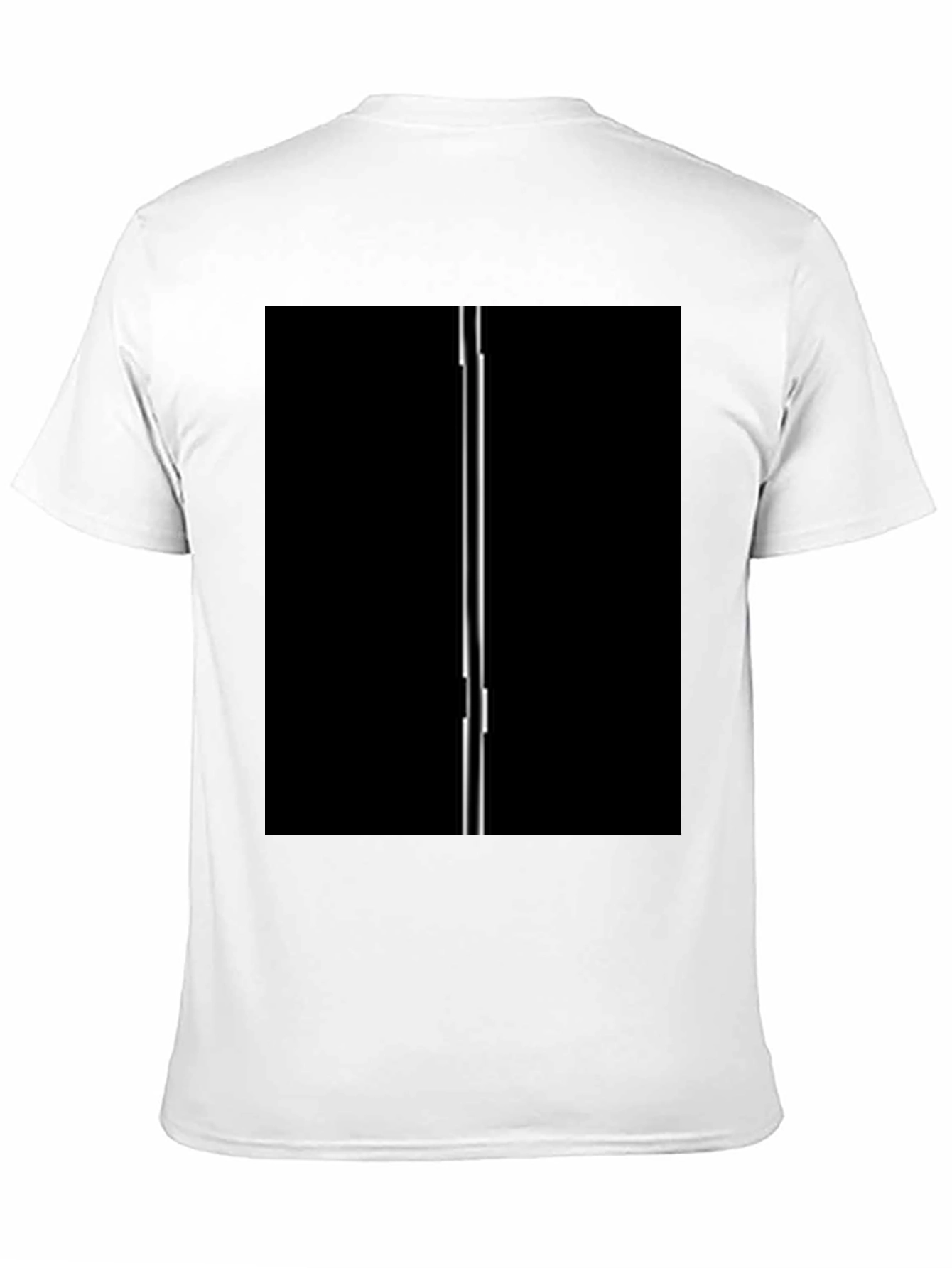 Modern Black T-Shirt with Vertical Line Design