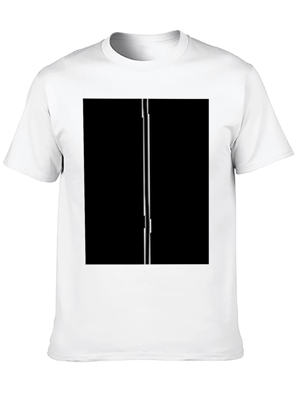 Modern Black T-Shirt with Vertical Line Design