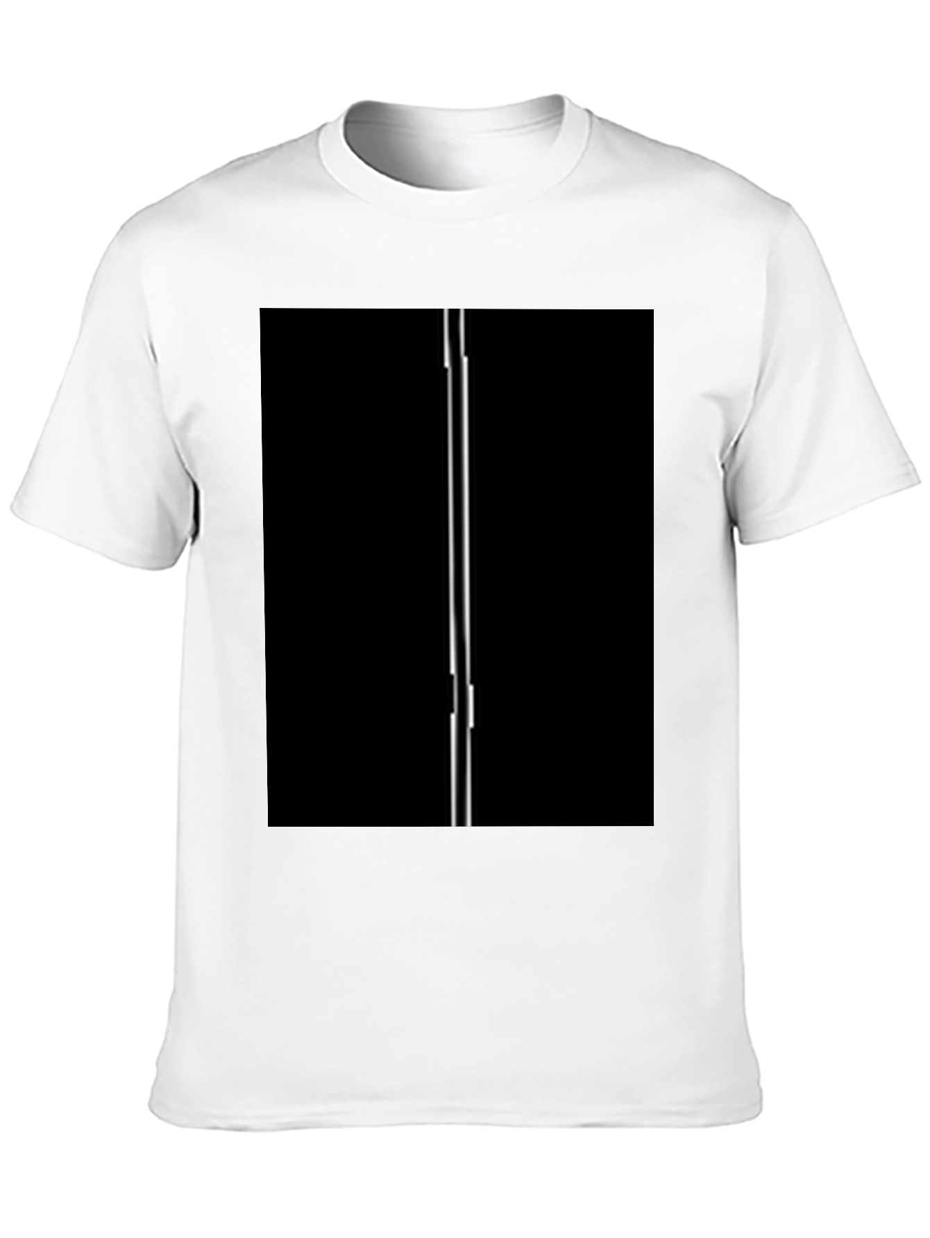 Modern Black T-Shirt with Vertical Line Design