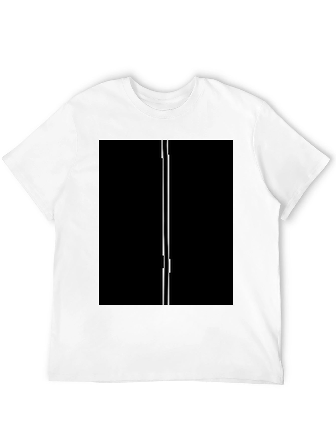 Modern Black T-Shirt with Vertical Line Design