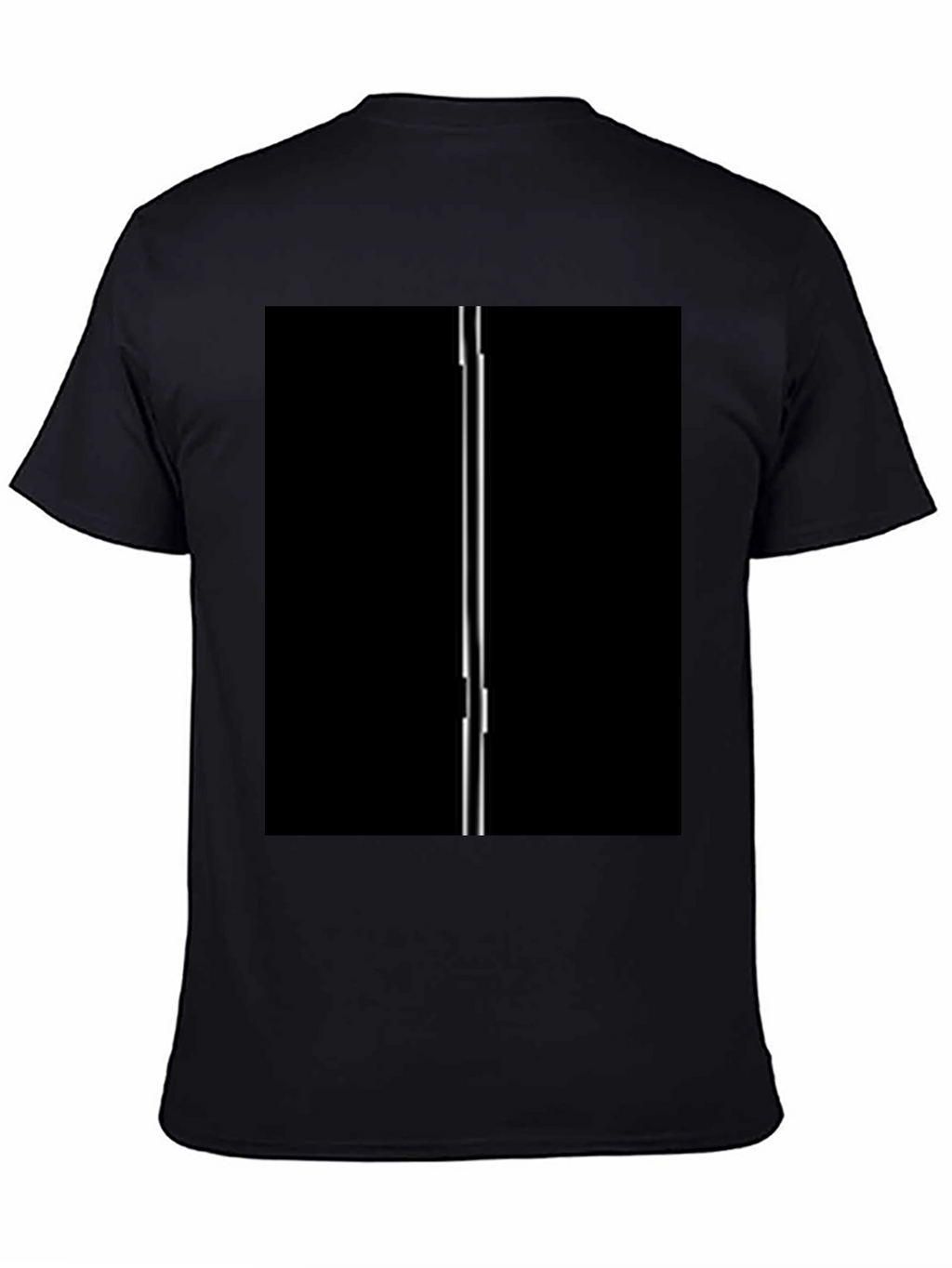 Modern Black T-Shirt with Vertical Line Design