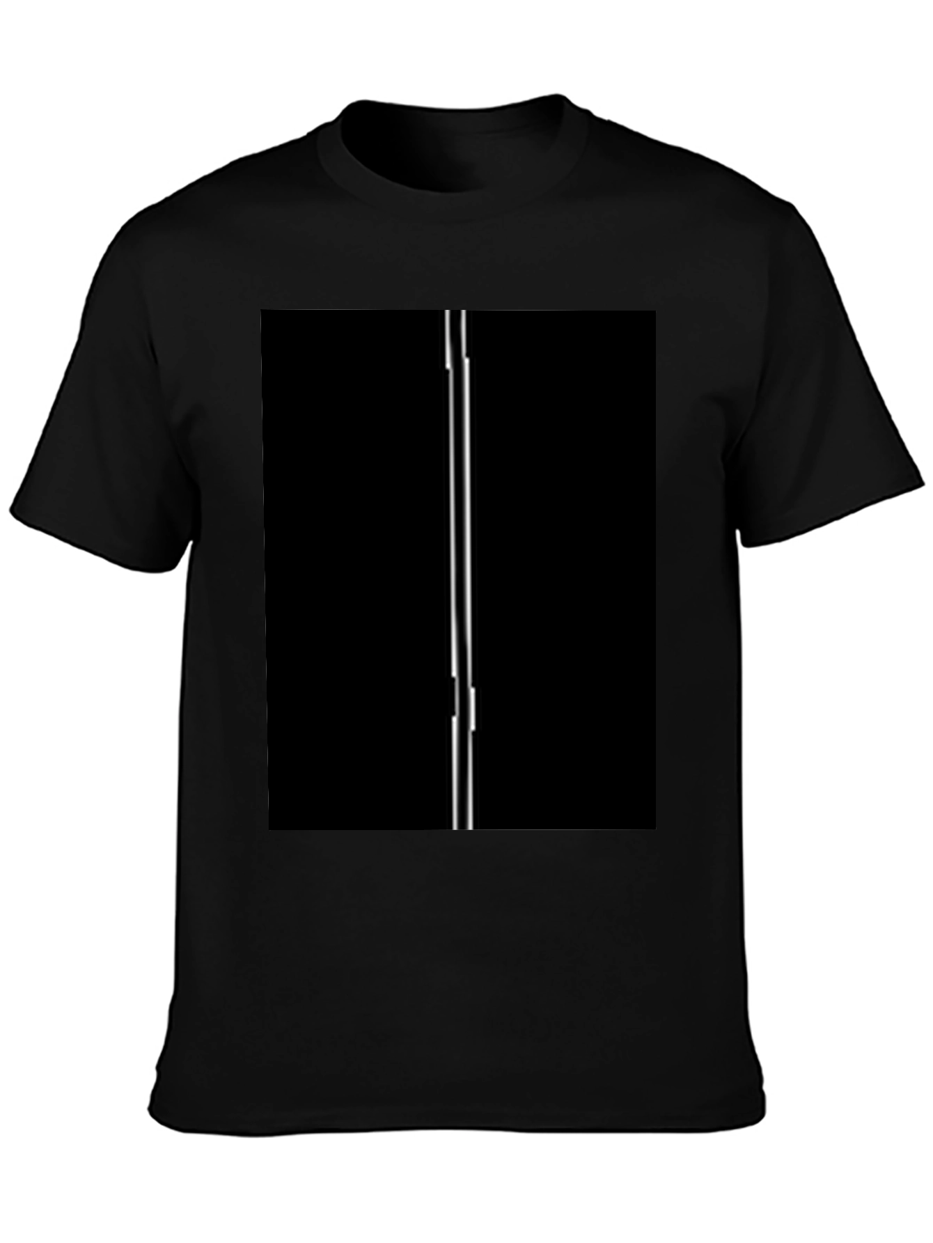 Modern Black T-Shirt with Vertical Line Design