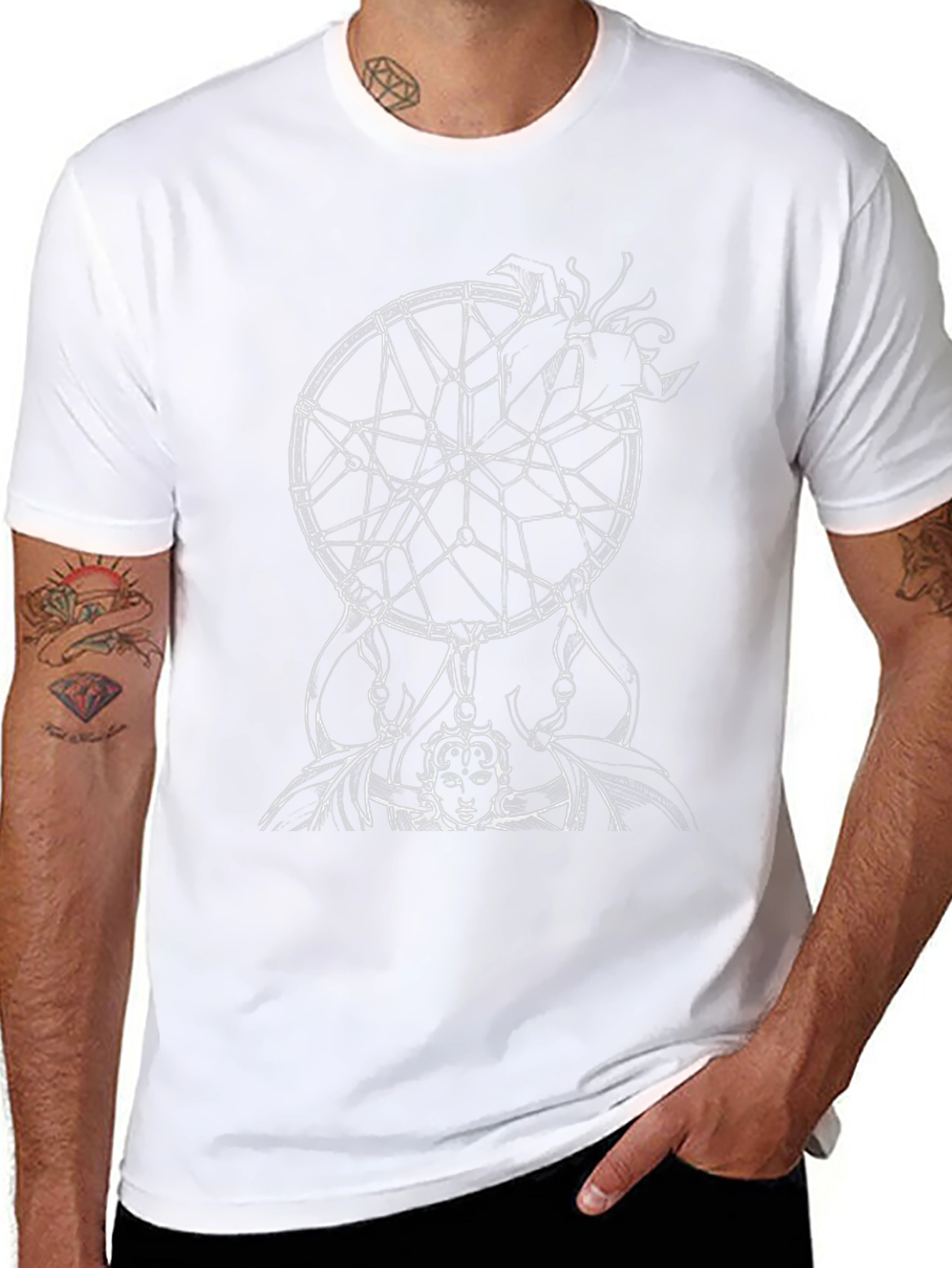 Dreamcatcher Graphic Tee - Soft Black Cotton Comfort