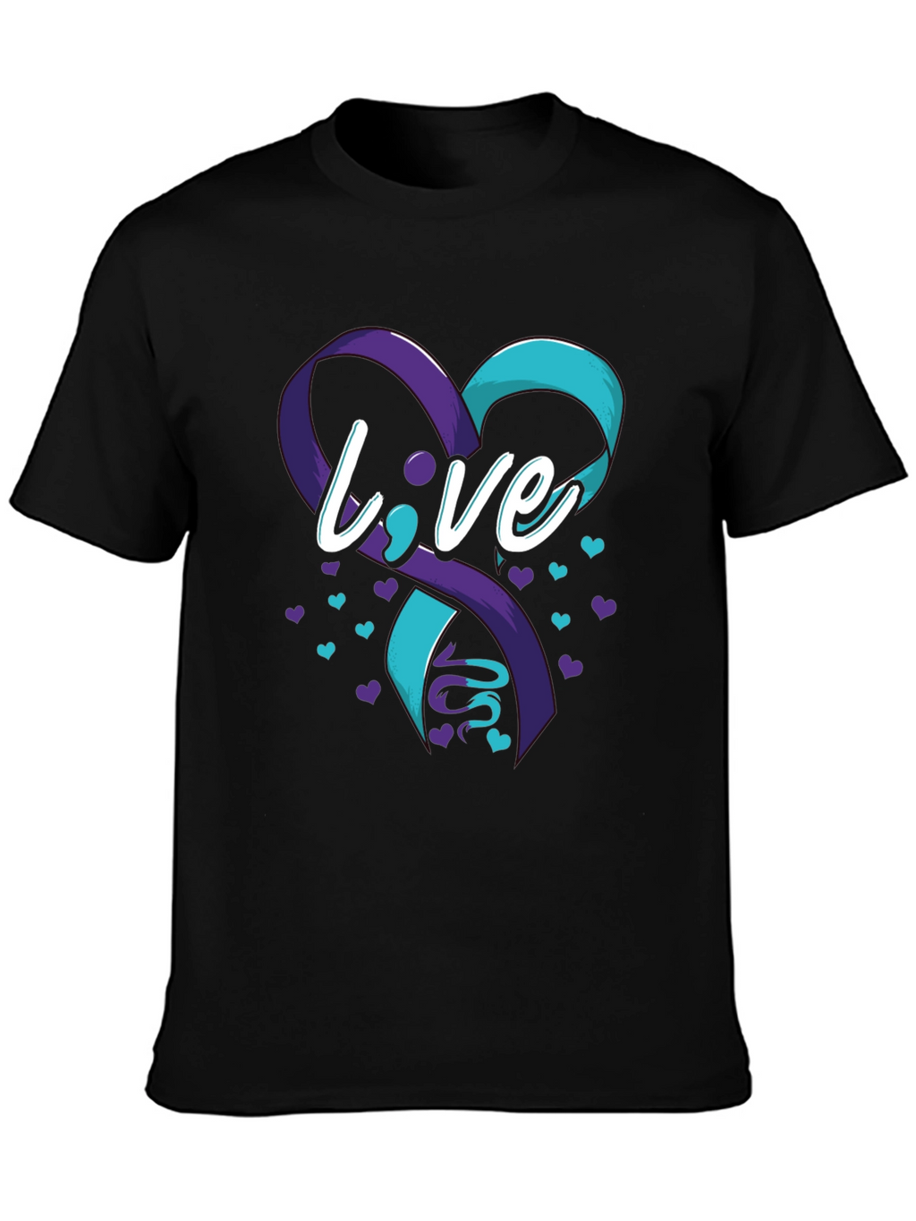 Live Suicide Prevention Awareness Ribbon Heart T-Shirt