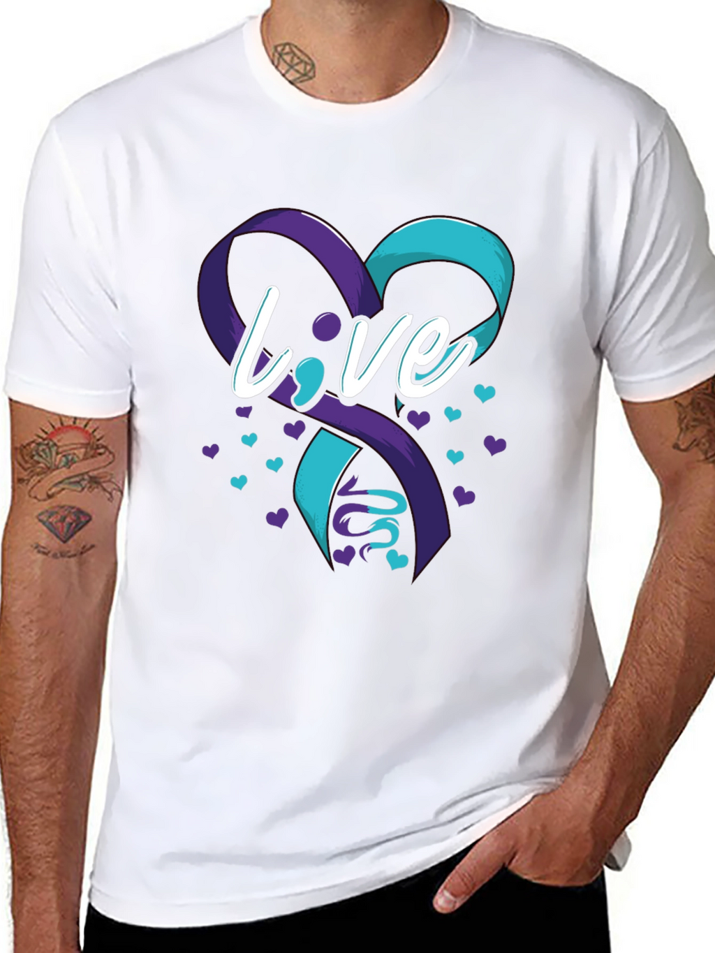 Live Suicide Prevention Awareness Ribbon Heart T-Shirt
