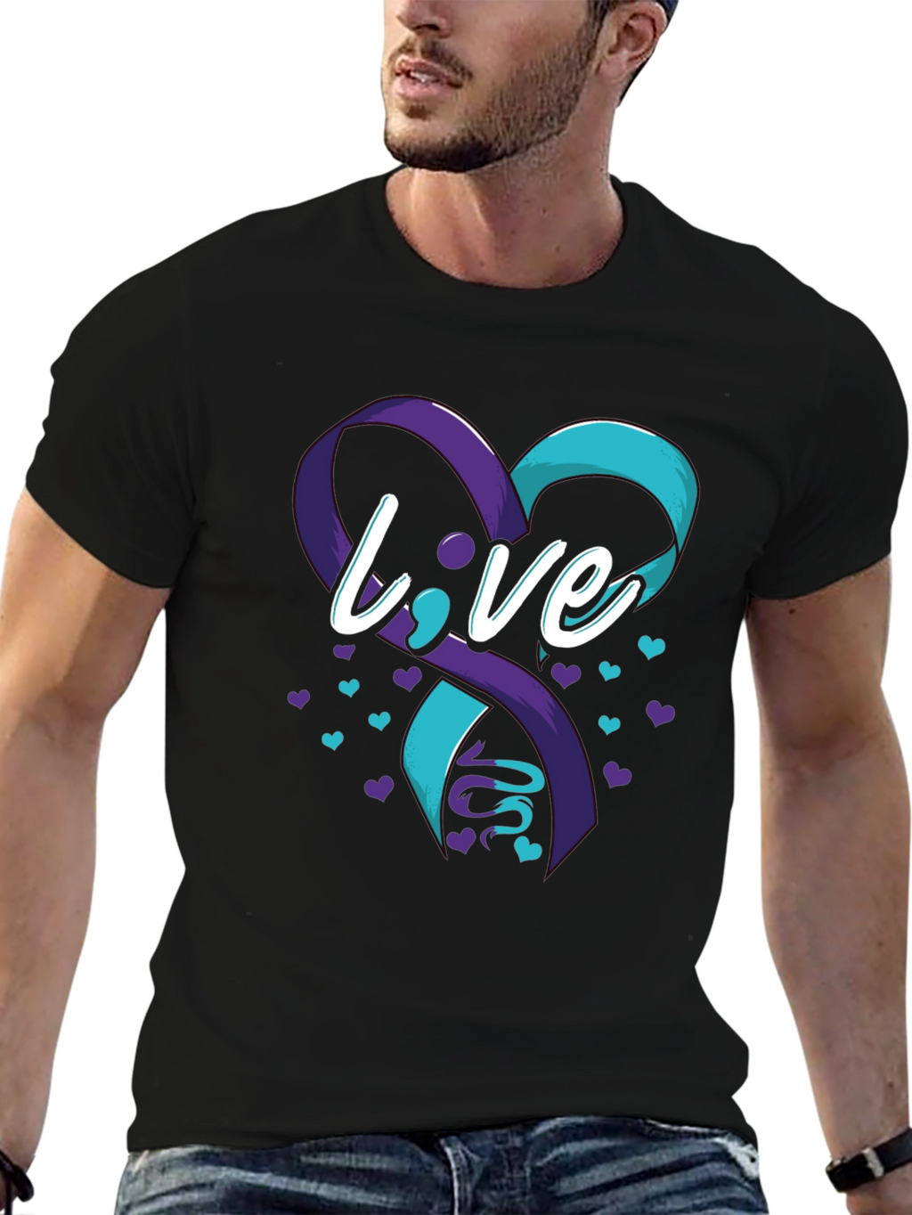 Live Suicide Prevention Awareness Ribbon Heart T-Shirt
