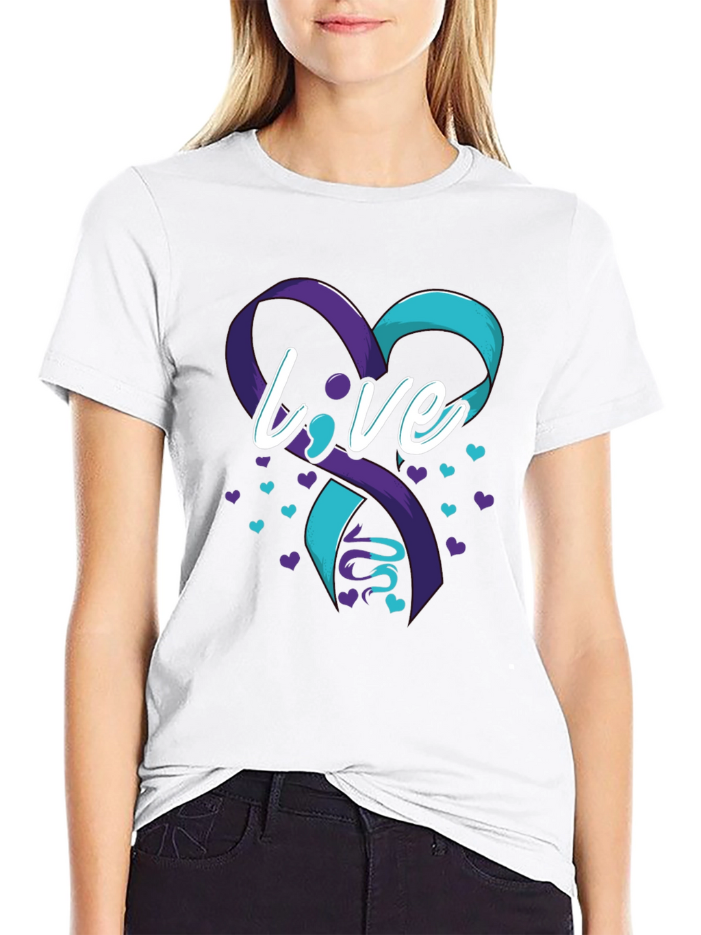 Live Suicide Prevention Awareness Ribbon Heart T-Shirt