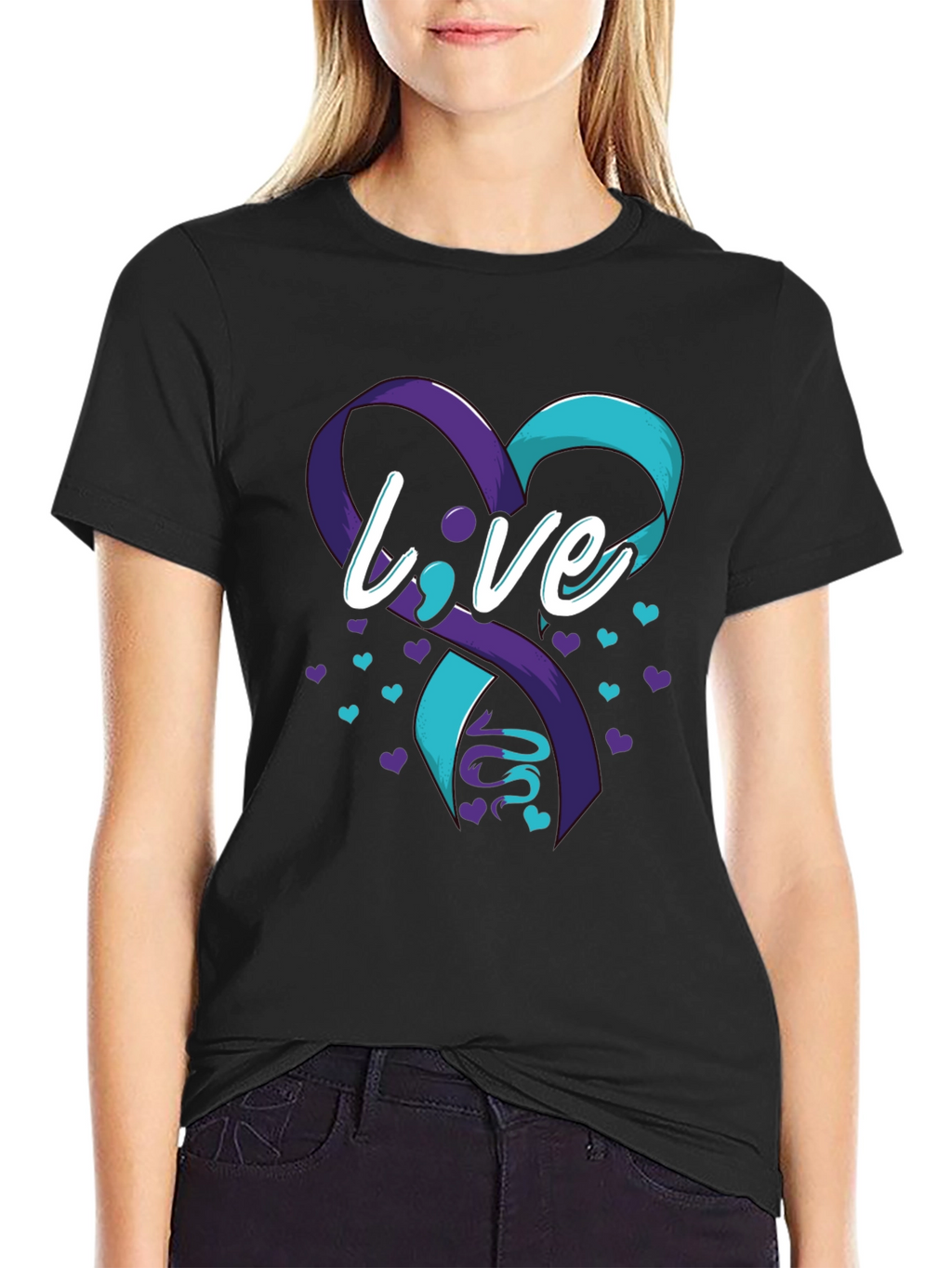 Live Suicide Prevention Awareness Ribbon Heart T-Shirt