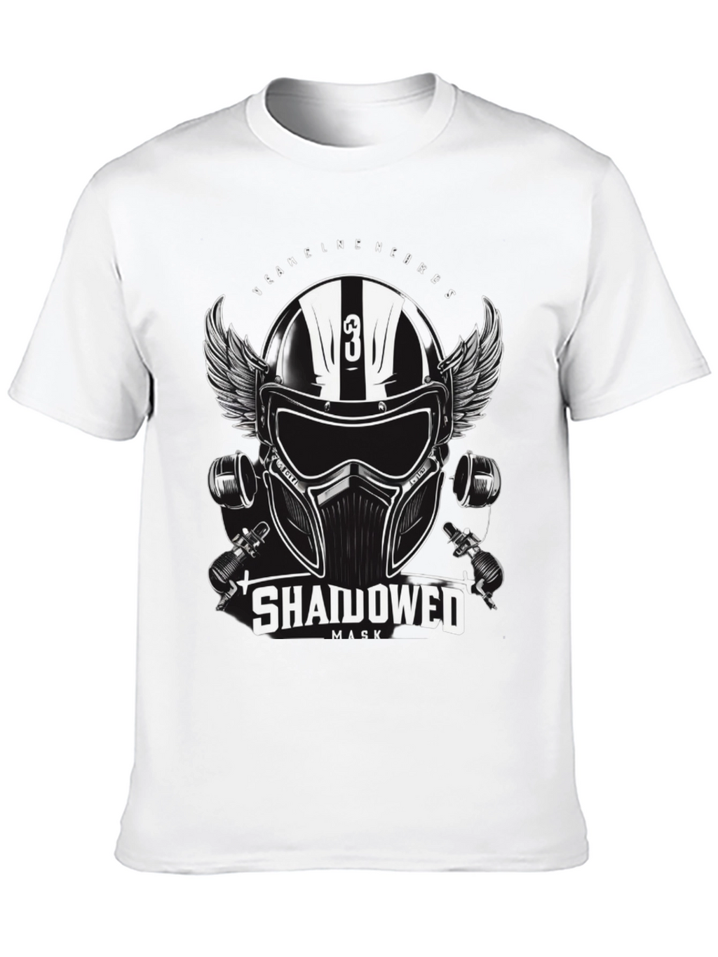 Shadowed Mask Graphic T-Shirt