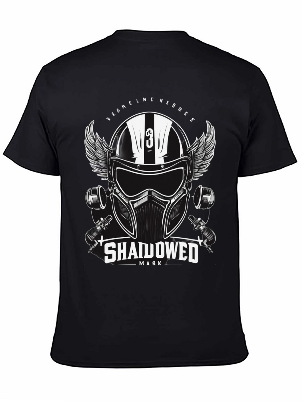 Shadowed Mask Graphic T-Shirt