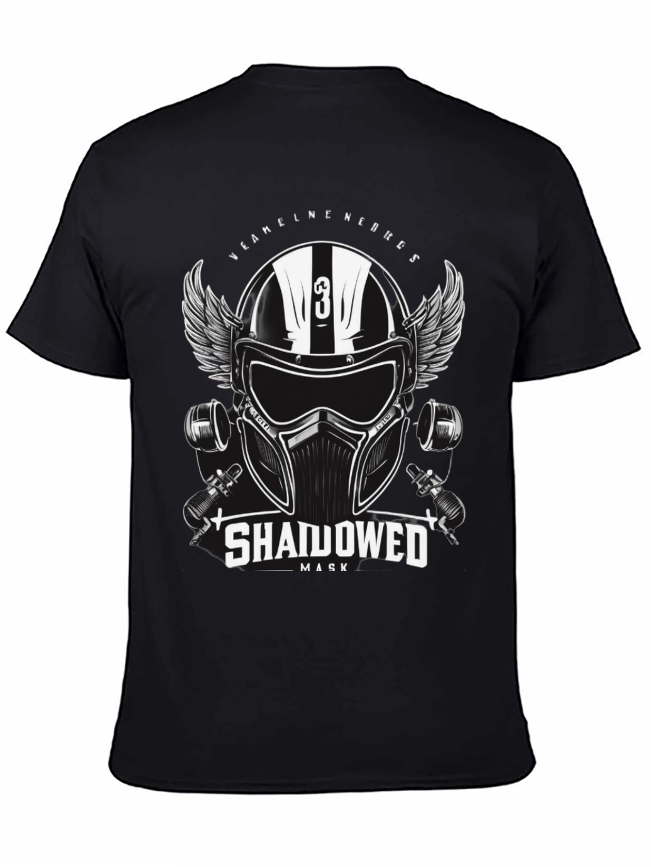 Shadowed Mask Graphic T-Shirt