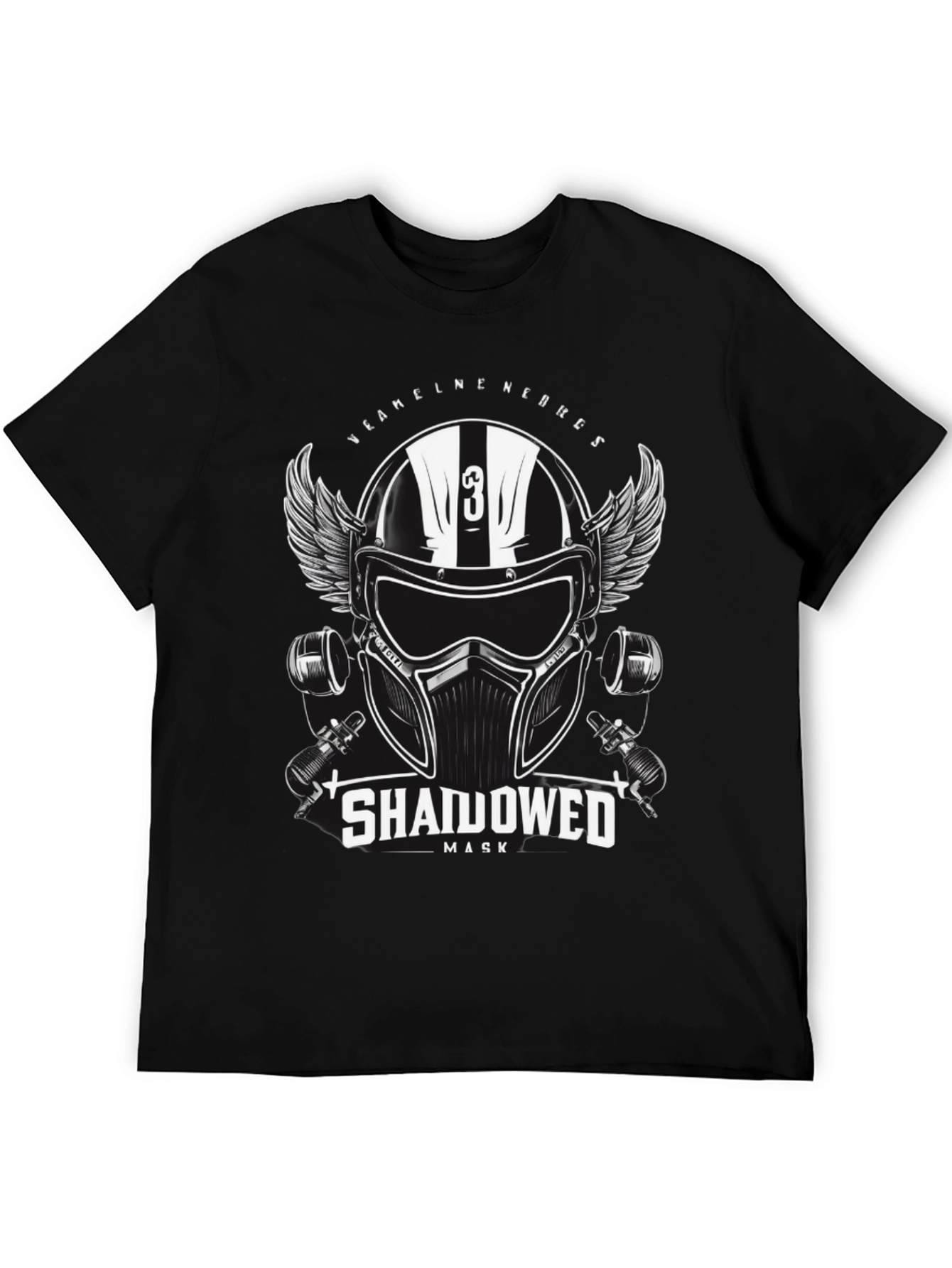 Shadowed Mask Graphic T-Shirt