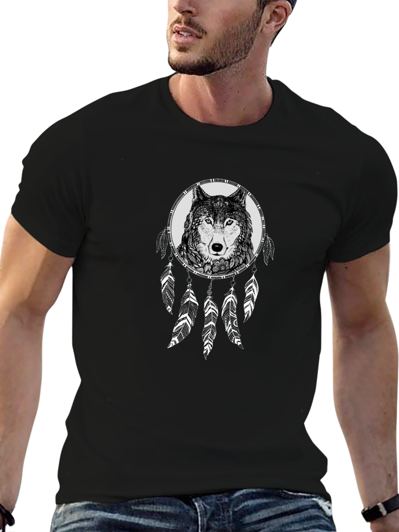 Wolf Dreamcatcher Graphic T-Shirt