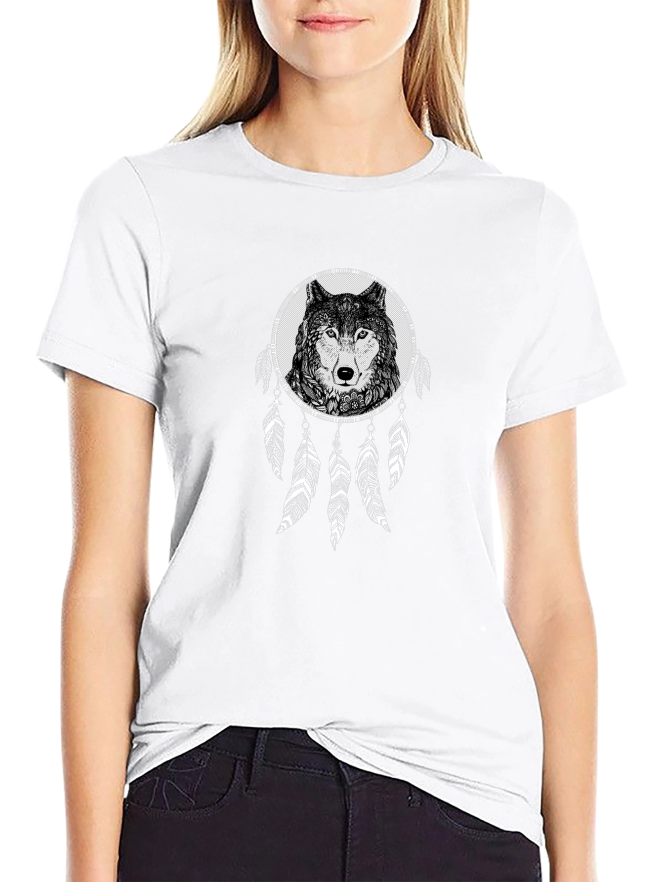 Wolf Dreamcatcher Graphic T-Shirt