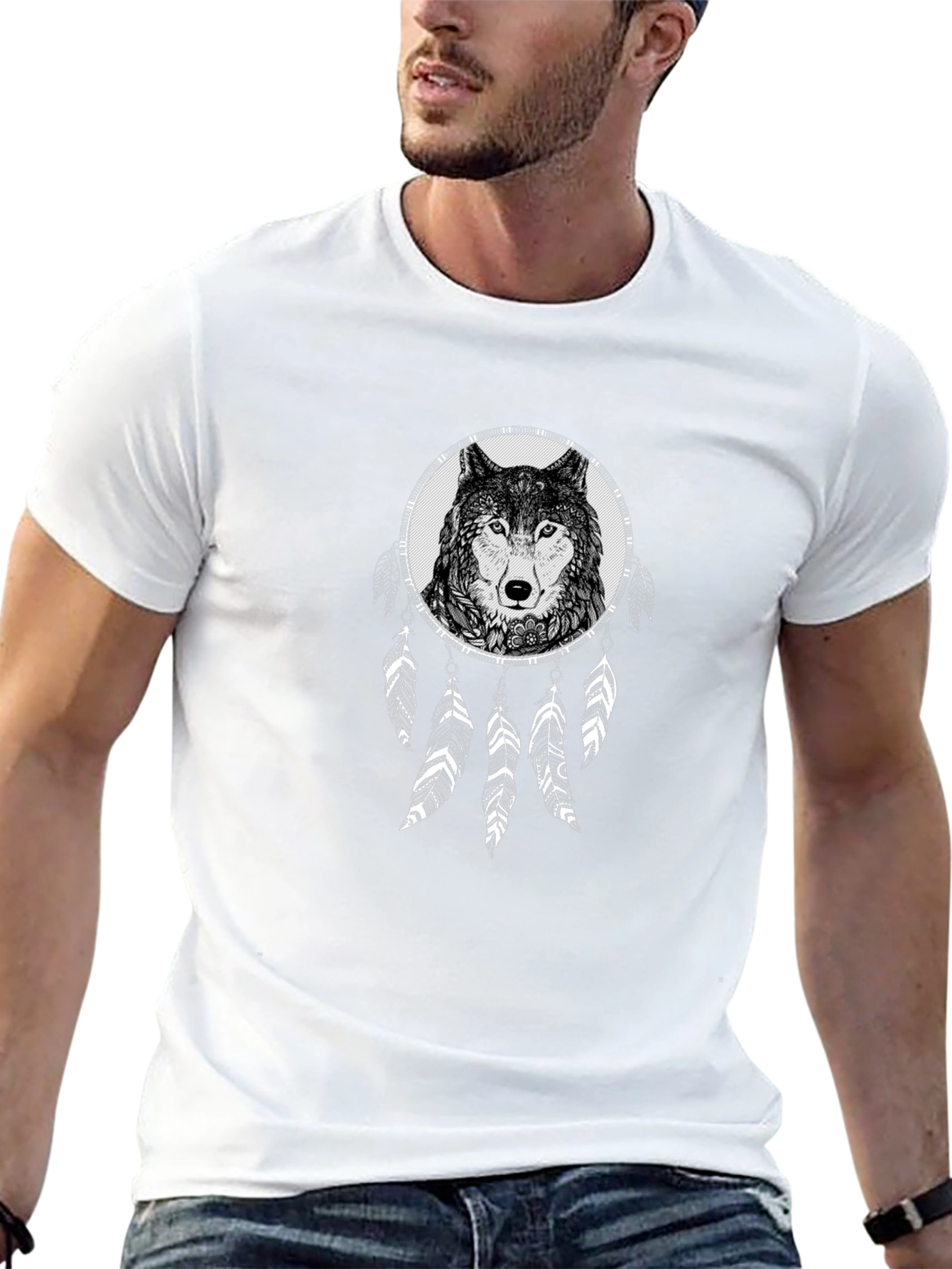 Wolf Dreamcatcher Graphic T-Shirt