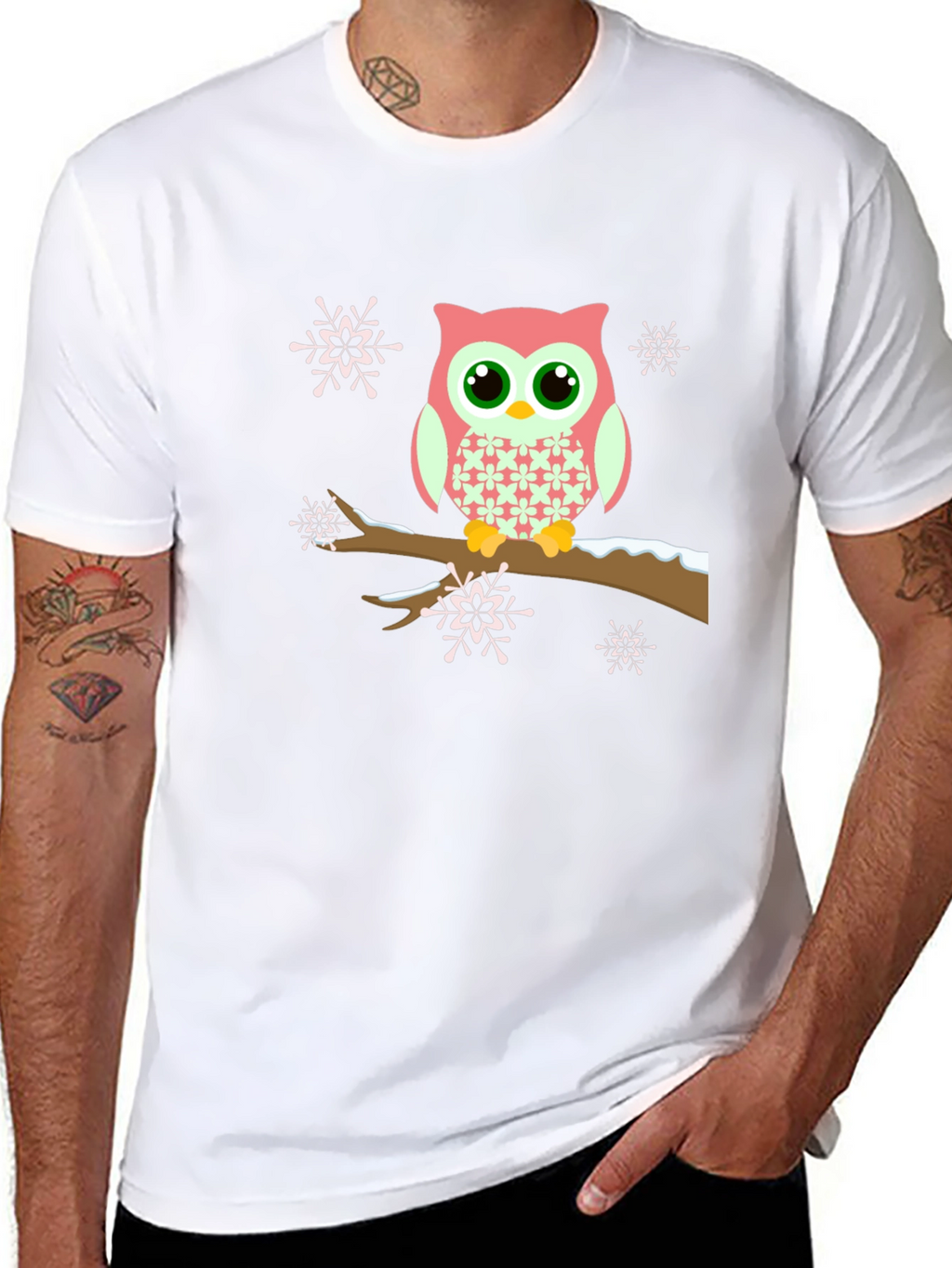 Owl on Branch Graphic Tee