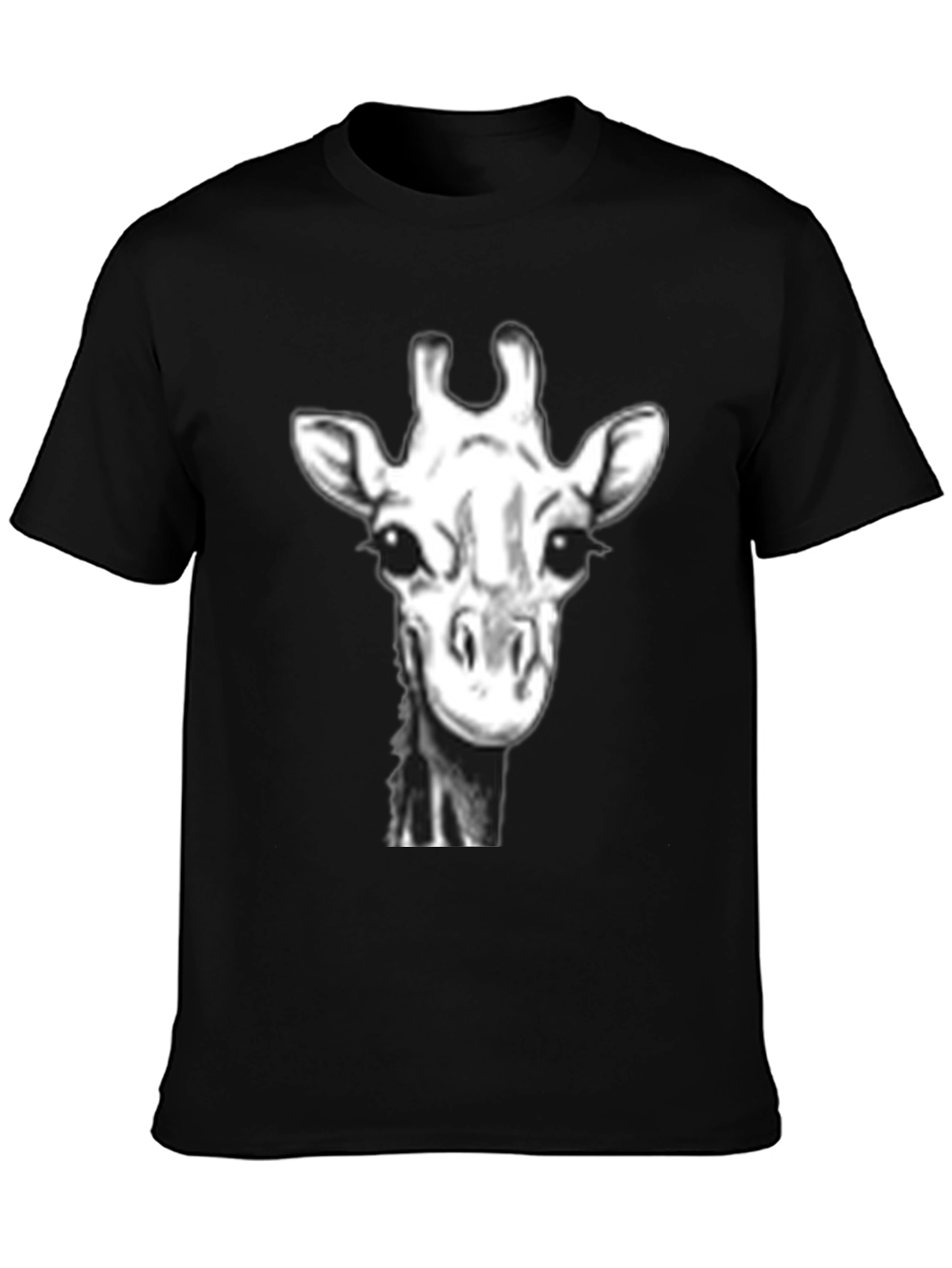 Giraffe Portrait Black T-Shirt