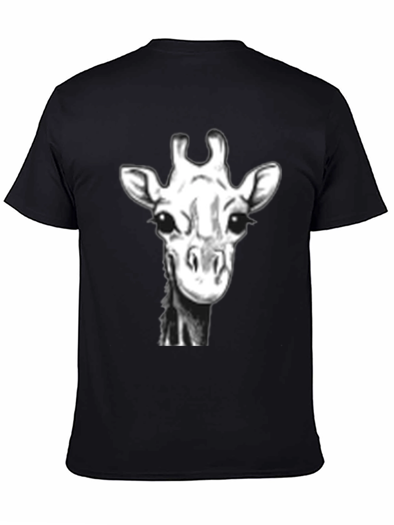 Giraffe Portrait Black T-Shirt