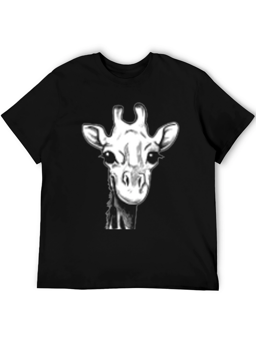 Giraffe Portrait Black T-Shirt
