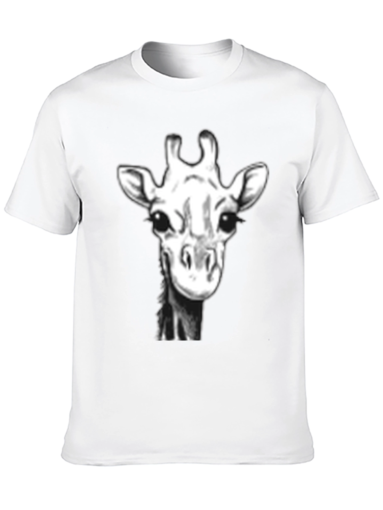 Giraffe Portrait Black T-Shirt