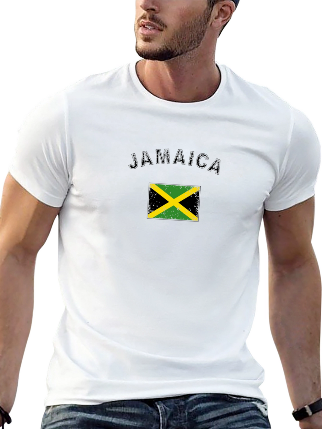 Jamaica Flag Graphic T-Shirt - Black