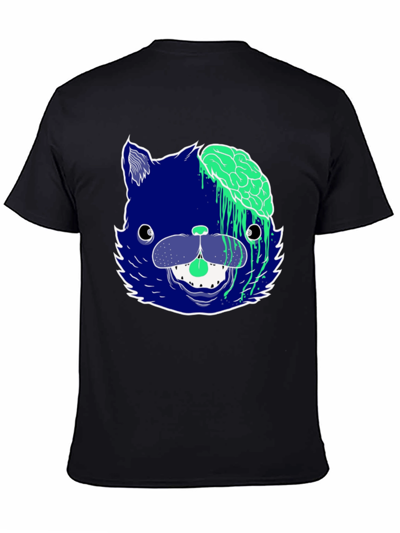 Zombie Cat Graphic Tee - Mens Black T-Shirt
