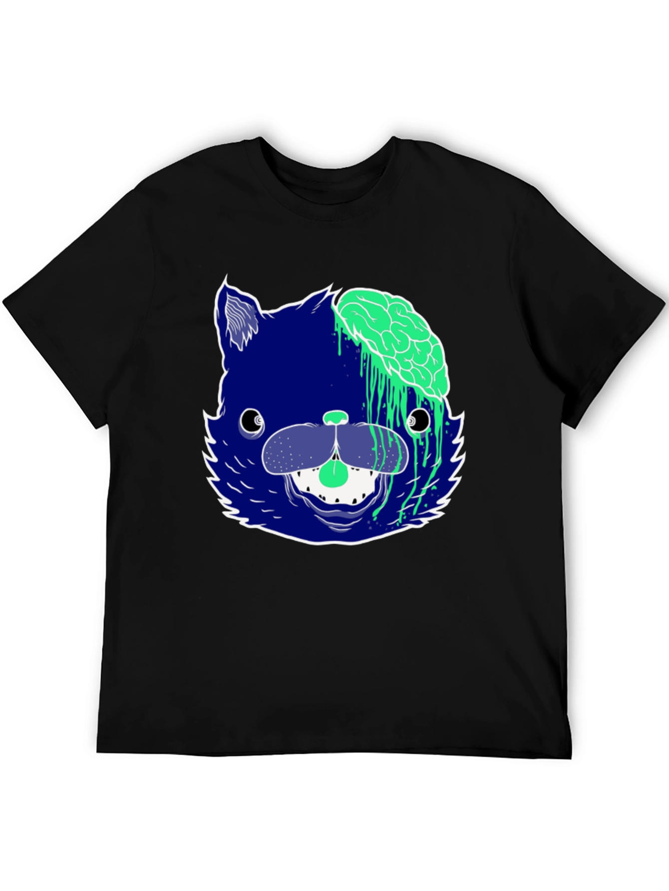 Zombie Cat Graphic Tee - Mens Black T-Shirt