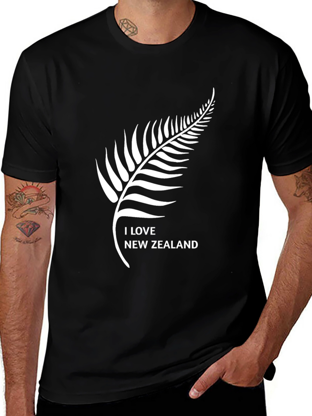 I Love New Zealand Black T-Shirt
