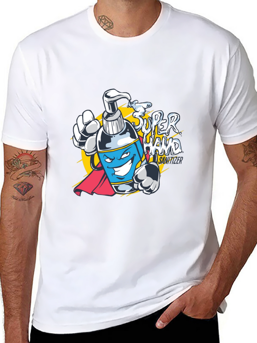 Super Hand Sanitizer Graphic T-Shirt - Black