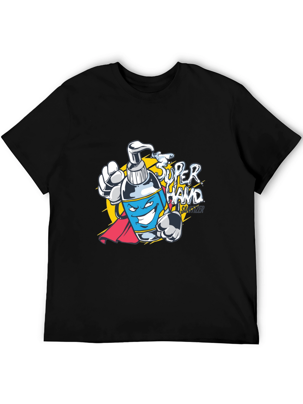 Super Hand Sanitizer Graphic T-Shirt - Black