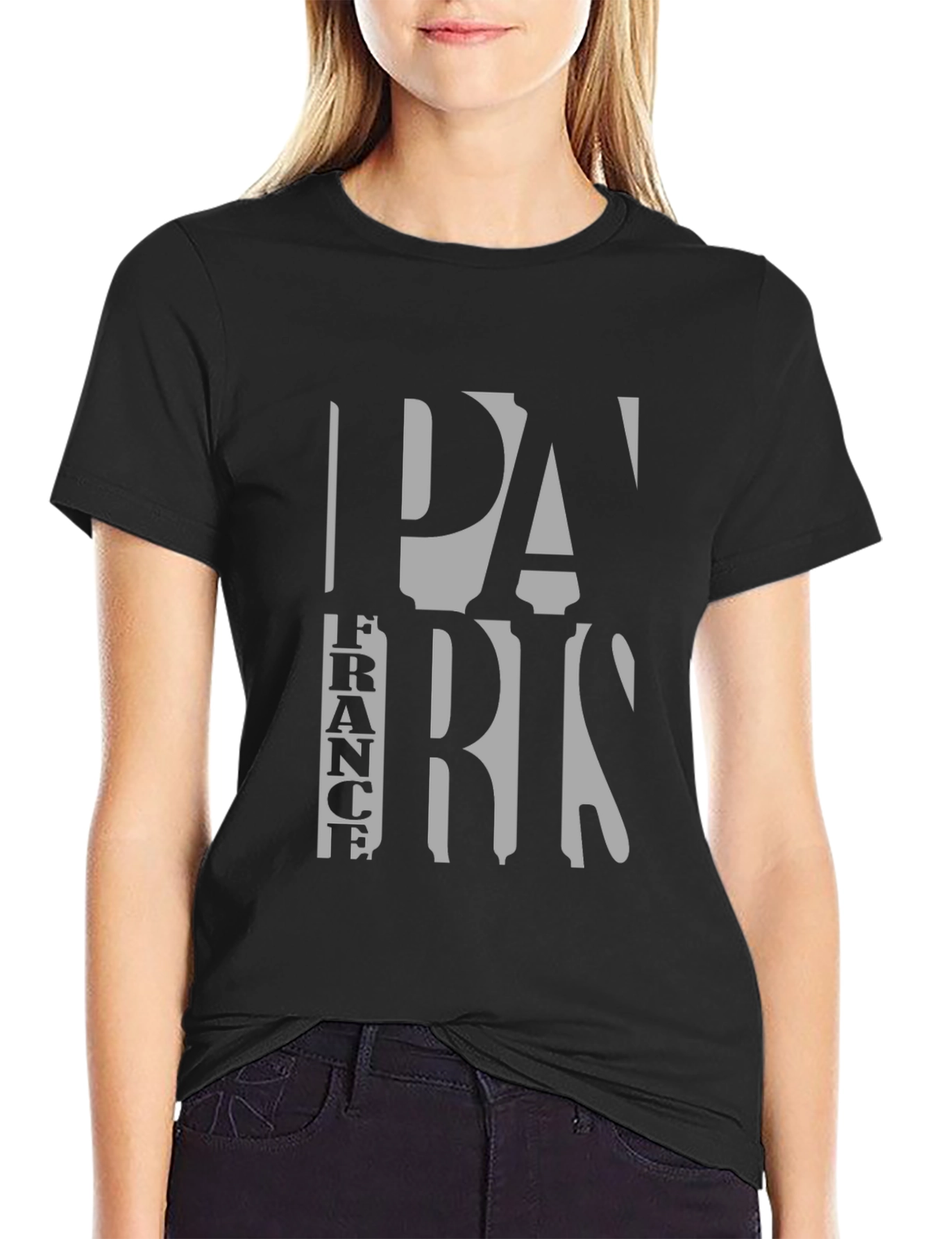 Paris France Graphic Tee - Stylish Black T-Shirt