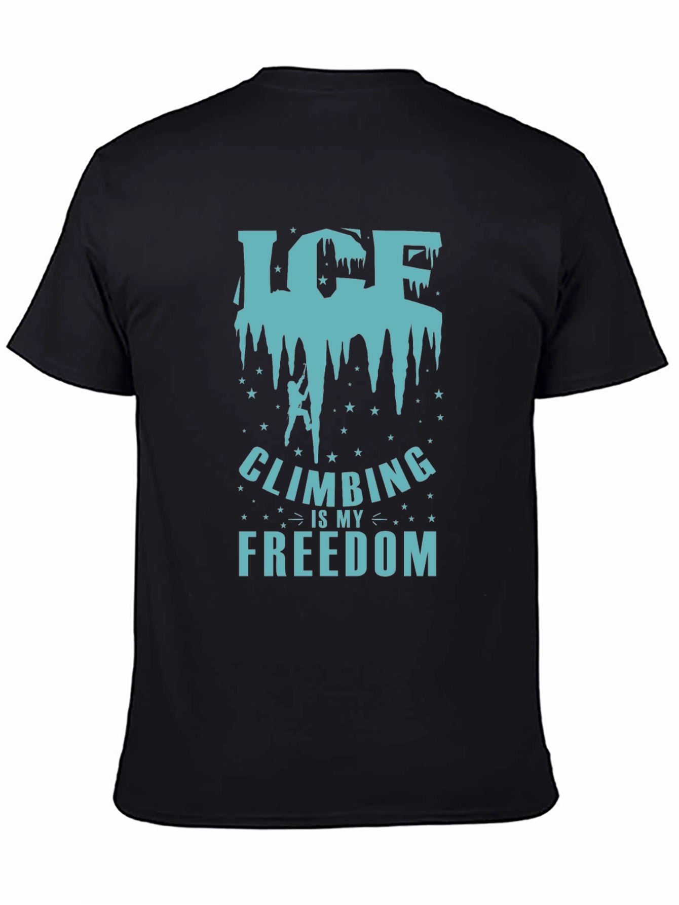 Ice Climbing Freedom Graphic Tee - Mens Black T-Shirt