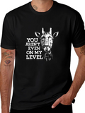Giraffe Level Mens Black Graphic Tee