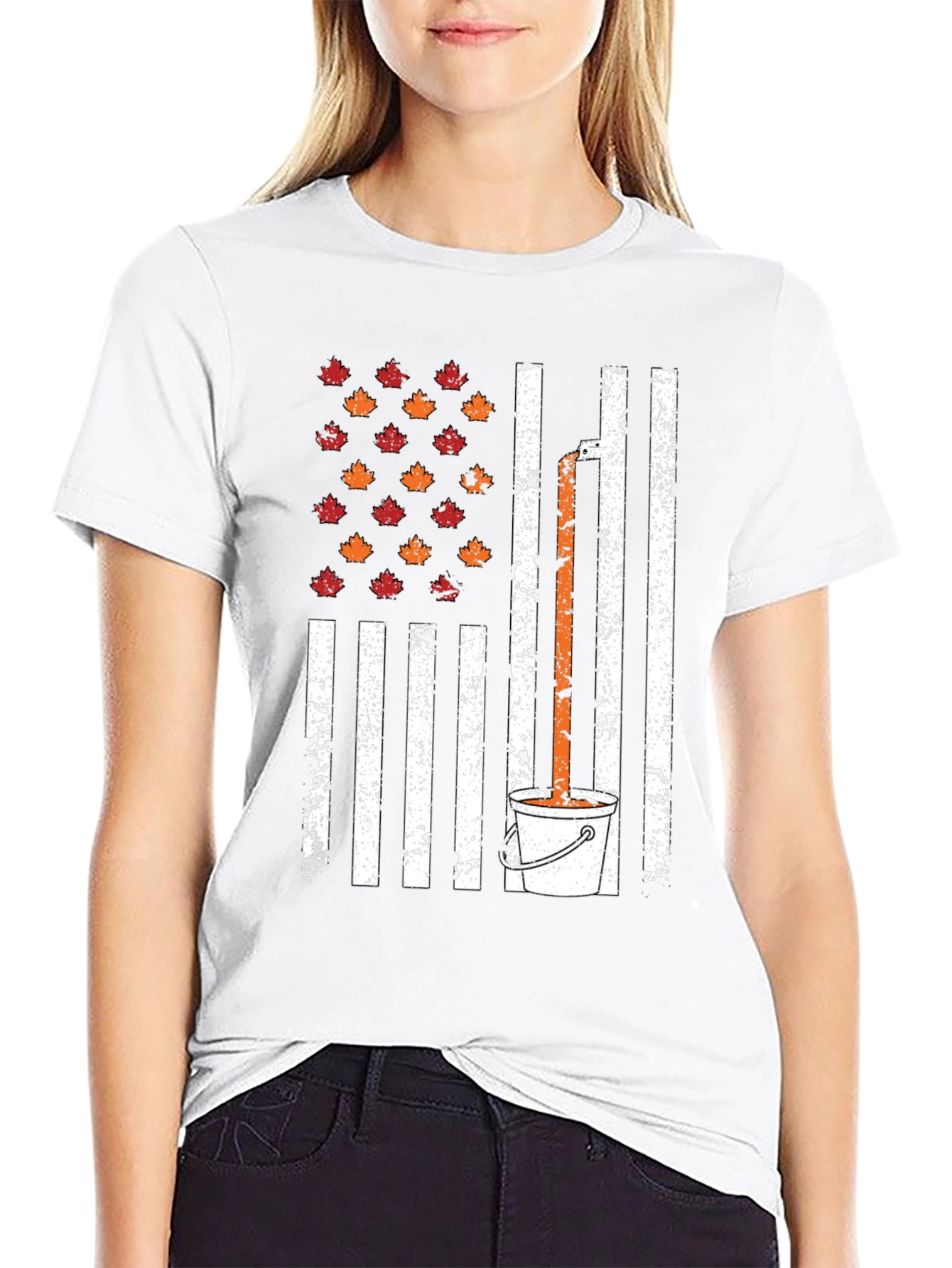Maple Syrup American Flag T-Shirt