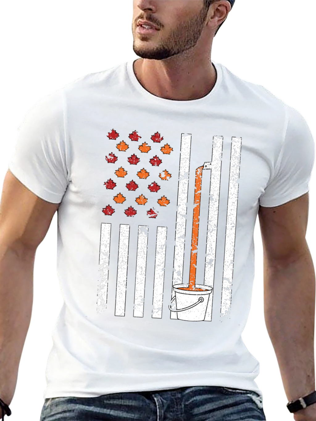 Maple Syrup American Flag T-Shirt